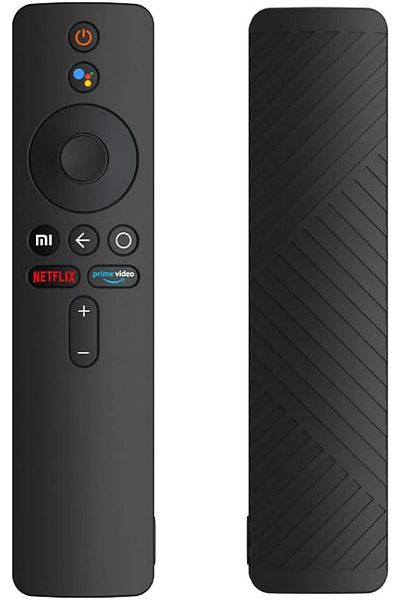 Choice حافظة حماية من الغبار من السيليكون الأسود مع حزام مقاوم للصدمات لجهاز التحكم عن بعد لجهاز Xiaomi Mi Tv St