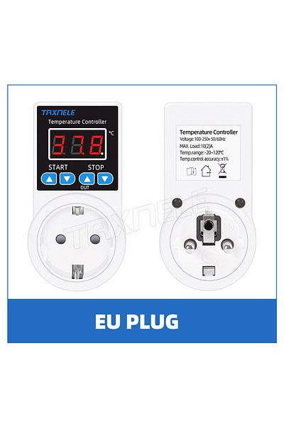 TAXNELE Eu Plug Socket Thermostat Digital Temperature Controller Socket Outlet 110v 220v Ntc Sensor Probe He