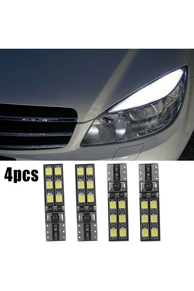 Choice 4 قطع من مصابيح LED لجفن الحاجب T10-12SMD-2835 خالية من الأخطاء لسيارة LED Mercedes-Benz W204 C300 C350...