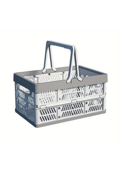 Choice Gray-s 1pc Foldable Pastel Storage Basket Large Foldable Storage Box With Handle For Kitchen, Livin