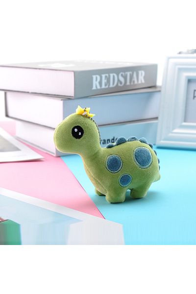 Choice 11cm-30cm Green Creative Crown Dinosaur Plush Toy Backpack Pendant Cute Personality Doll Key Chain,
