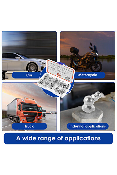 Choice مجموعة تركيب شحم متري M6 M8 M10 60 قطعة 60/120 قطعة شحم هيدروليكي معدني مجلفن من 9 أنواع Zerk As