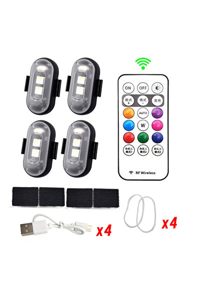 Choice 4 قطع RGB Led أضواء الطائرات ستروب اللاسلكية عن بعد دراجة نارية ضوء فل...