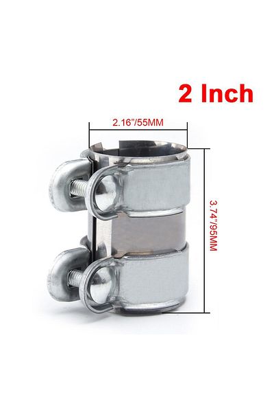 Choice 2 Inch Universal 2"/2.5" Exhaust Clamp, Lap Joint Bolts Band Flanges Clamp For Secure Sealing, For M