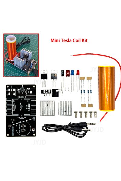 Choice 1 Set Mini Tesla Coil Kit 15W Mini Music Tesla Coil Plasma Speaker Tesla Wireless Transmission DC...
