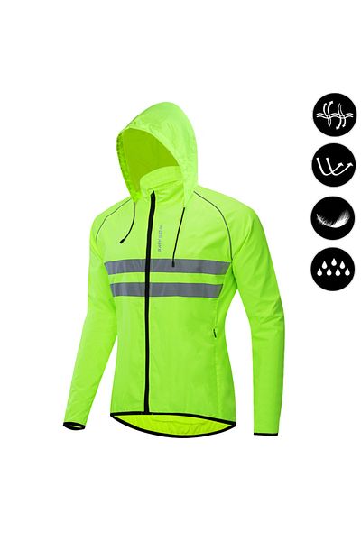 WOSAWE EU M (ASIA L) BL225-G WOSAWE Ultralight Men's Cycling Windbreaker Reflective Jacket Windproof Water