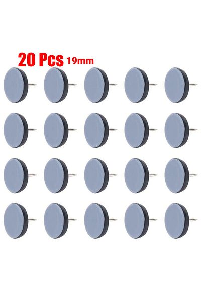 Choice 19mm 20pcs 20pcs Furniture Leg Sliders Pads With Nail Feet Furniture Moving Gliders Mover Floor Prot