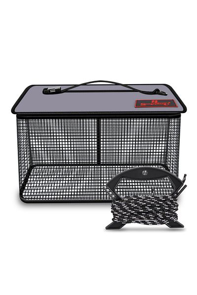 Sougayilang Foldable Fish Cage Foldable Fishing Cage Net Fish Carp Bait Cage Shrimp Basket Fish Cray