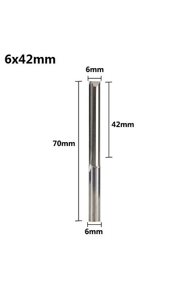 Choice 6x42 1pc 4/6/8/10/12mm Shank Shank 2 Flute Straight Slot Milling Cutter Tungsten Carbide End Mill Cn