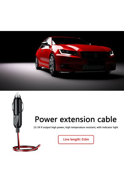 MOJOYCE 0.6m 12v 24v Universal Car Cigarette Lighter Plug 20a Fused Male Connector With Wire High Temperatur