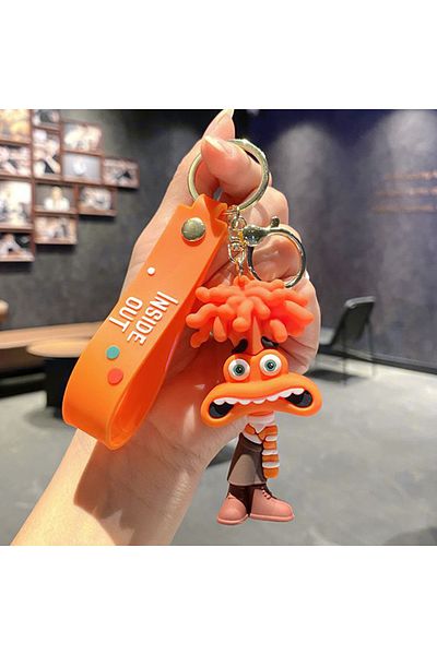 Choice A Disney Anime Inside Out 2 Keychain Mind Wars Sad Emotions Kawaii Action Figure Model Toy Doll Men.
