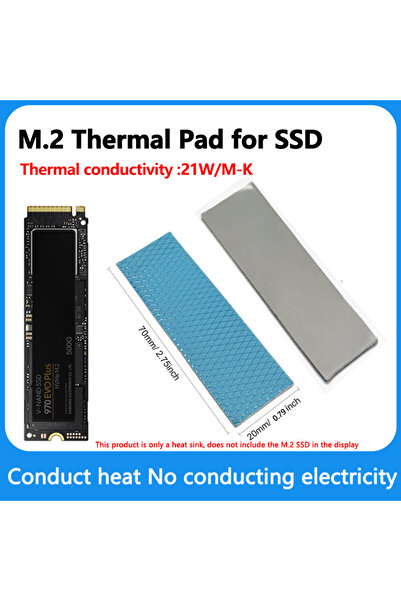 Choice 3 قطع من وسادات حراري M.2 بقدرة 21 واط، أبعادها 70×20×1.0 مم، مصنوعة م...