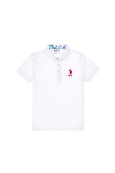 U.S. Polo Assn. Κοριτσίστικο μπλουζάκι με λευκό γιακά πόλο Basic 50298183-vr013