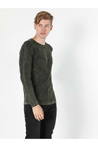 Colin's Slim Fit Yuvarlak Yaka Erkek Yeşil Kazak