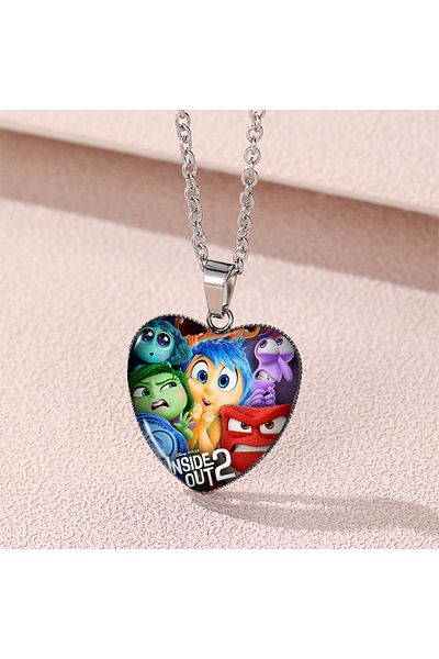 Choice 5 Disney Inside Out 2 Necklace Cartoon Character Anger Disgust Fear Anxiety Envy Joy Ennui Sadness .