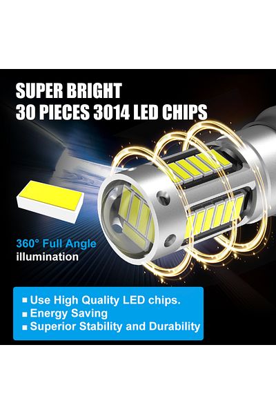Choice قطعتان أبيضتان من مصابيح Canbus Pw24w Pwy24w LED 3014 Led 30smd Drl مصابيح ضباب لأودي بي إم دبليو فولكس فاجن تيرن إس