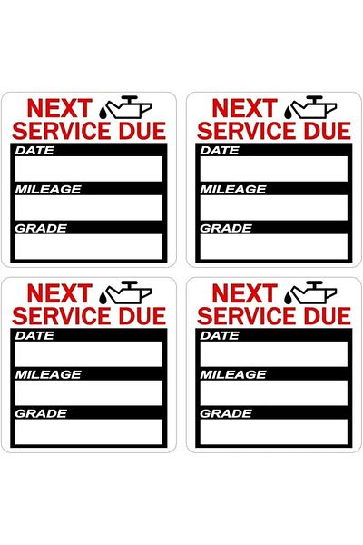 Choice White 40 Pcs Oil Change Maintenance Service Reminder Stickers Window Rectangle Adhesive Labels Stick