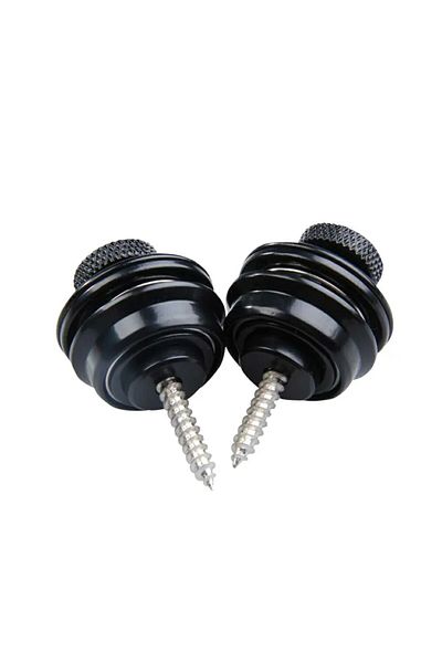 Miwayer 2 Pcs Black 2/4pcs Electric Guitar Straplock Zinc Alloy Bass Safety Straplocks Flat Head Non-slip Re