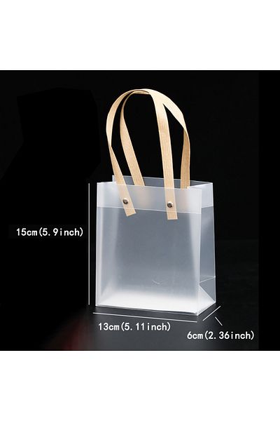 Choice As Shown 13x15x6cm 10pcs Frosted Tote Bag Pvc Waterproof Transparent Eco-friendly Companion Gift Can