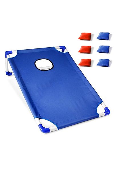 Choice Blue Portable Cornhole Set With 1 Cornhole Game Board And 6 Bean Bags For Yard Toss Game