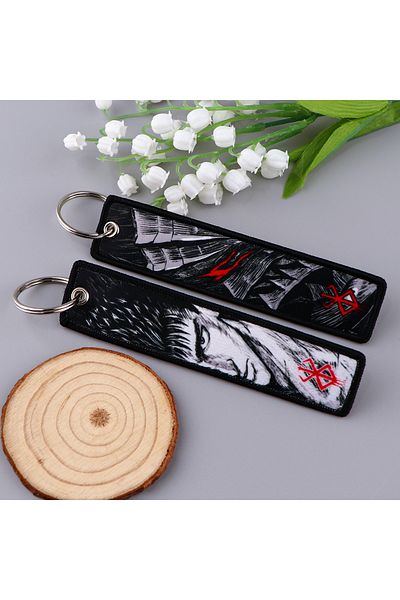 Choice Japanese Anime Berserk Double Sided Embroidery Key Keychains Car Key Chains Keyring Accessories
