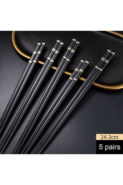 Choice 5pairs 5 Pairs Chinese Japanese Chopsticks Sushi Sticks Korean Chopsticks Reusable Alloy Chop Sticks