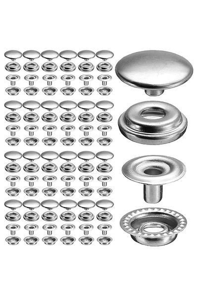 Choice 100pcs 15mm Snap Kit - 25 Sets Marine Grade Snap Fastener Stainless Steel Snap Buttons for Boat C...