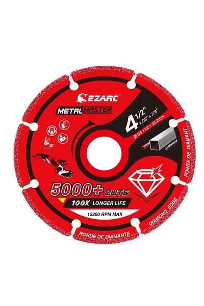 Choice 1.2mm Metal Cutting Diameter 115mm 4.5in Ezarc Diamond Cutting Wheel 3x3/8 Inch & 4-1/2x7/8 Inch For