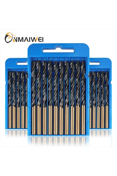 onmaiwei 10pcs 2.0mm M2 10pcs1-13mm Twist Drill Bits High Strength Hole Drilling Stainless Steel Drill Round