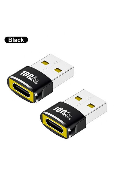 Choice قطعتان من محول USB إلى USB 2.0 من Nnbili Otg باللون الأسود، محول USB C أنثى إلى USB A ذكر لهاتف Samsung