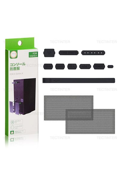 TECTINTER Black Protective Kit Dust Filter For Xbox Series X Console top Back Dust Proof Cover Silicone Dust P