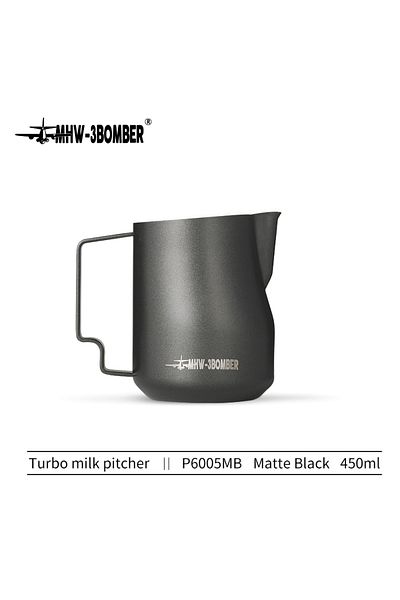 MHW-3BOMBER 450ml Matte Black 350ml 450ml Turbo Milk Frothing Pitcher Steaming Pitchers Professional