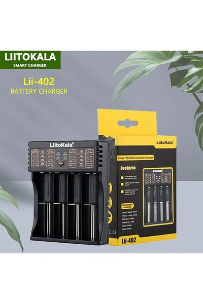 liitokala Lii-202 Lii-402 5V2A Output Type-C Wire Interface Universal 3.7V 3.2V 3.85V 18650 21700...