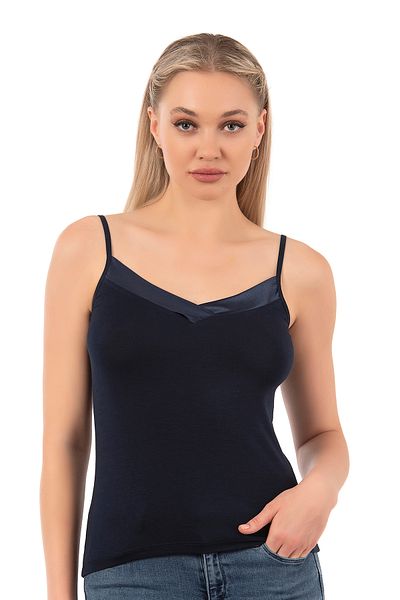 ÖZKAN underwear Özkan 2040 Țesătură premium pentru femei, viscoză, satin, guler, flexibil, confortabil, curea subțire, atlet