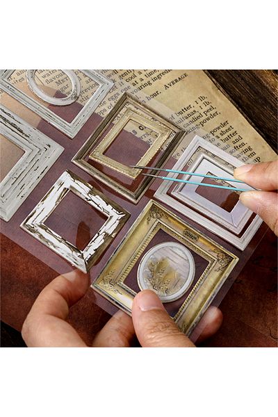 Choice 2pcs 3D Stereoscopic Die cut Stickers Bronze Museum Theme Decorative handmade Scrapbooking Materi...