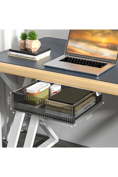 Choice Black-large Drawer Storage Box Under Table Hidden Self-adhesive Drawer Type Storage Cabinet Office D