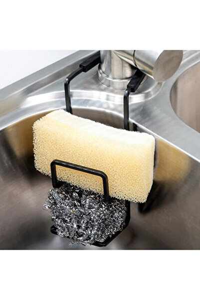 Choice حامل تجفيف حوض المطبخ المعدني الأسود، حامل تجفيف الإسفنج، حامل صابون ا...