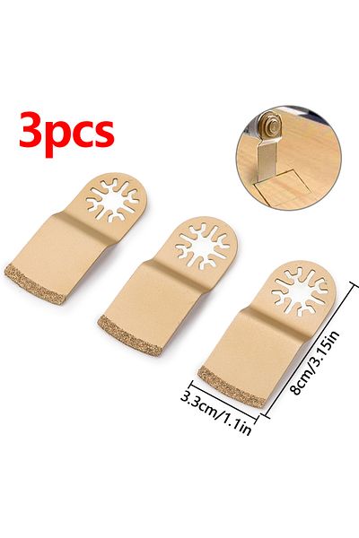 Choice 3pc 1/3pc Gold Diamond Tungsten Carbide Oscillating Saw Blade Tile Concrete Stone Multifunctional Cu