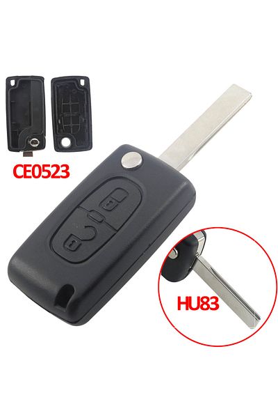 jingyuqin For Peugeot 2b Hu83 Ce0523 Ce0536/523 Flip Remote Key Case Shell For Peugeot 307 308 407 4