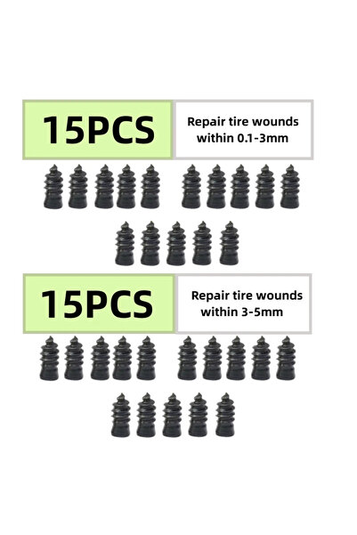 Choice مجموعة مسامير إصلاح إطارات السيارات 15S15L مختلطة 10/30 قطعة، مسامير إ...