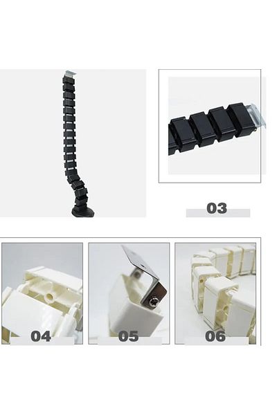 Choice Black Wire Spine Cable Spine 120cm Under Desk Cable Tray Wire Management Workstation Snake Cable Org