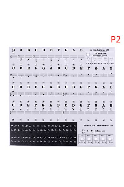 Choice P2 54 61 88 Keys Electronic Piano Keyboard Sound Name Stickers Key Sticker