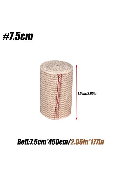 Choice 7.5 × 450 سم (1 لفة 1 لفة من ضمادة مرنة ممتازة، ضمادة ضغط قطنية خالية من اللاتكس مع