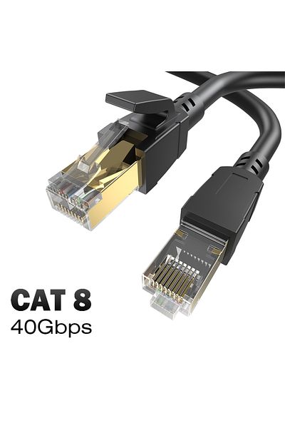 Choice كابل إيثرنت دائري CAT8 بطول 15 مترًا، CAT8 بسرعة 40 جيجابت في الثانية، كابل توصيل شبكة CAT 8 بسرعة 40 جيجابت في الثانية، بطول 10 أمتار، SFTP RJ45 داخلي