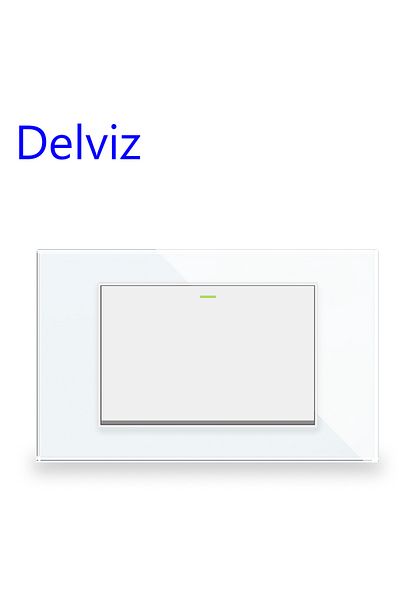 Choice 1 Gang 2 Way(WHITE) Delviz 16a Wall Light Switch,120mm*72mm White / Black Tempered Crystal Glass Pan