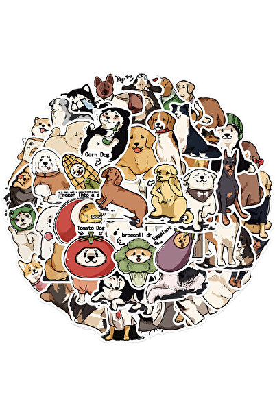 Choice كلب - 50 قطعة 50 قطعة ملصقات كلاب لطيفة لزجاجة المياه، ملصقات كلاب مضح...