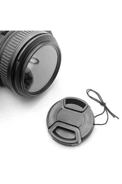 ALLOYSEED 55mm 49mm 52mm 55mm 58mm 62mm 67mm 72mm 77mm Camera Lens Cap Snap-on Center-pinch Lens Cover For Nik