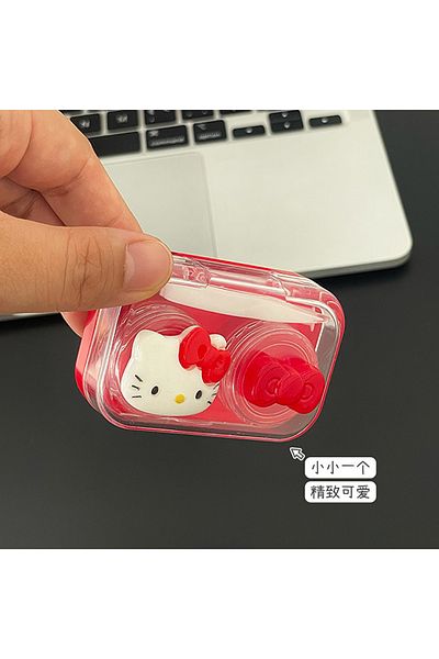 Choice A1 Kawaii Hello Kitty Cartoon Contact Lens Box Bow Square Contact Lens Companion Box Storage Box Dec