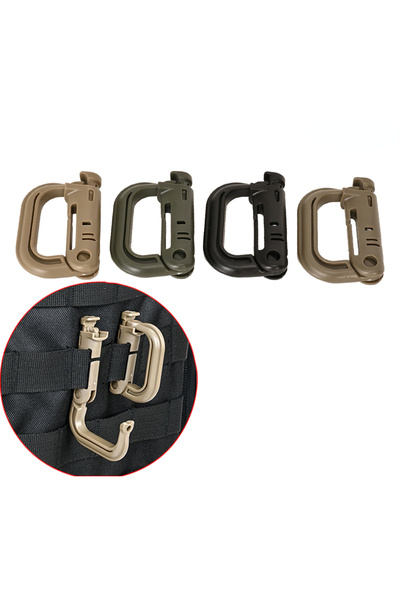 Choice حلقة قفل تكتيكية داكنة اللون على شكل حرف D من قطعتين مشبك من البلاستيك Grimloc MOLLE مشبك من النوع السريع Tacti