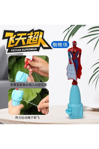 Choice Spiderman Anime Spiderman Bamboo Dragonfly Flying Toy Iron Man Captain Rotating String Flying Toys O